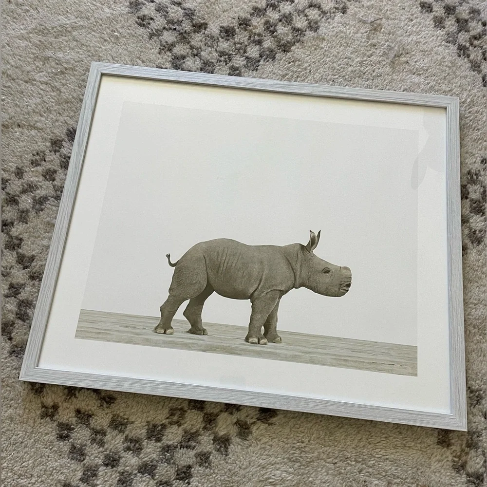 Restoration Hardware Gray Rhino Art Print